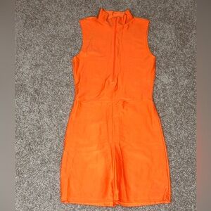 Fashion Nova Orange Sleeveless Jumpsuit